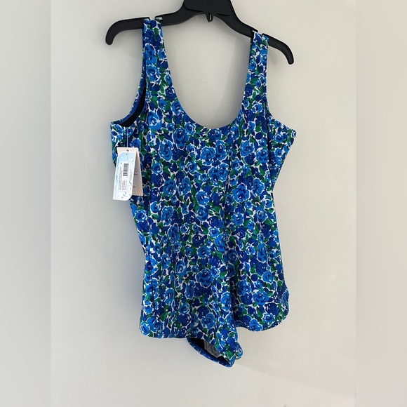Floral Blue Women's One Piece Swimsuit - Picture 5 of 5